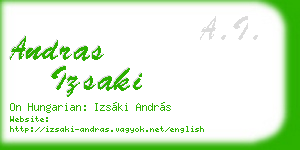 andras izsaki business card